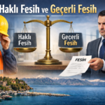 Haklı fesih ve geçerli fesih arasındaki farkları gösteren iş hukuku temalı görsel